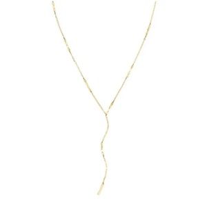 LANA Jewelry Nude Square Remix Lariat 14K Yellow Gold Necklace